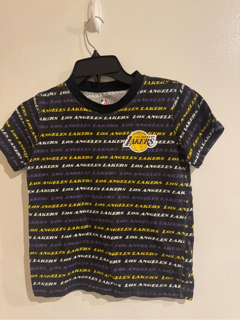 Los Angeles Lakers Kids Short Sleeve Logo Tee - Black/Purple/Yellow